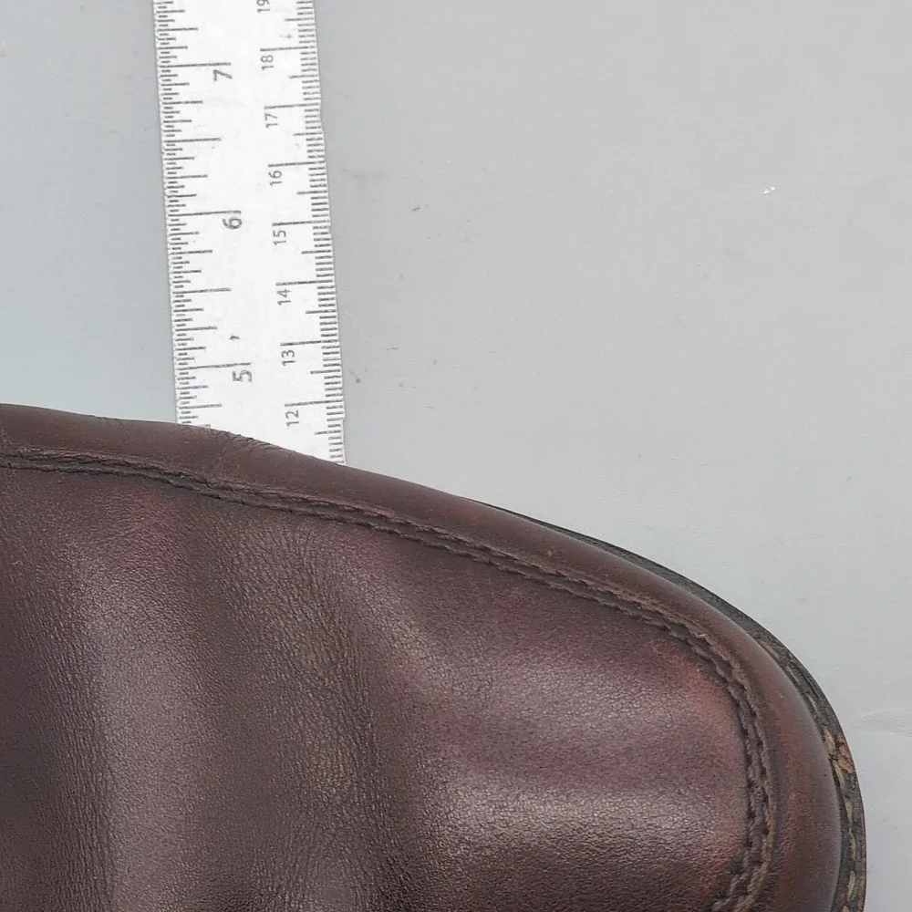 Ecco Shoes Mens Brown EUR 44 Leather Loafers Elastic Insets‎ Walking Comfort